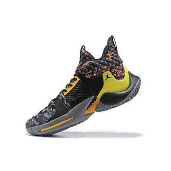 2019 Jordan Why Not Zer0.2 Wolf Grey Orange-Yellow Shoes